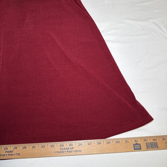 Jostar Dress Short Sleeve Stretch Travel Fabric Size Large Maroon Cranberry EUC - Picture 7 of 11